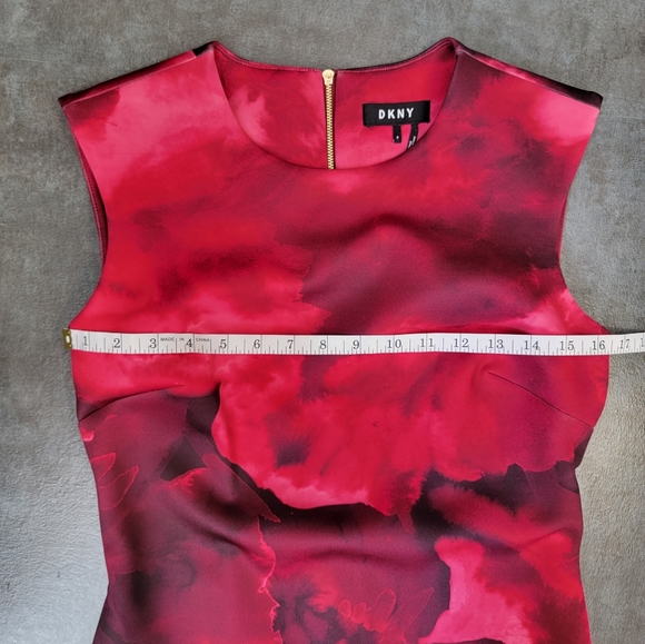 DKNY Sleevless Floral Fuchsia Sheath Dress Women's Size 4 - Picture 14 of 14